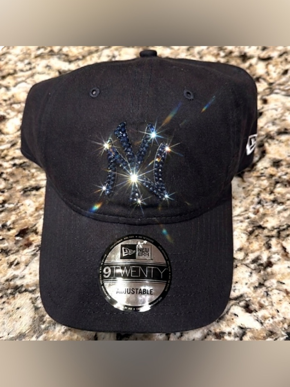 New York Yankees WOMENS Navy Blue Swarovski Bling New Era Adjustable Hat Cap New